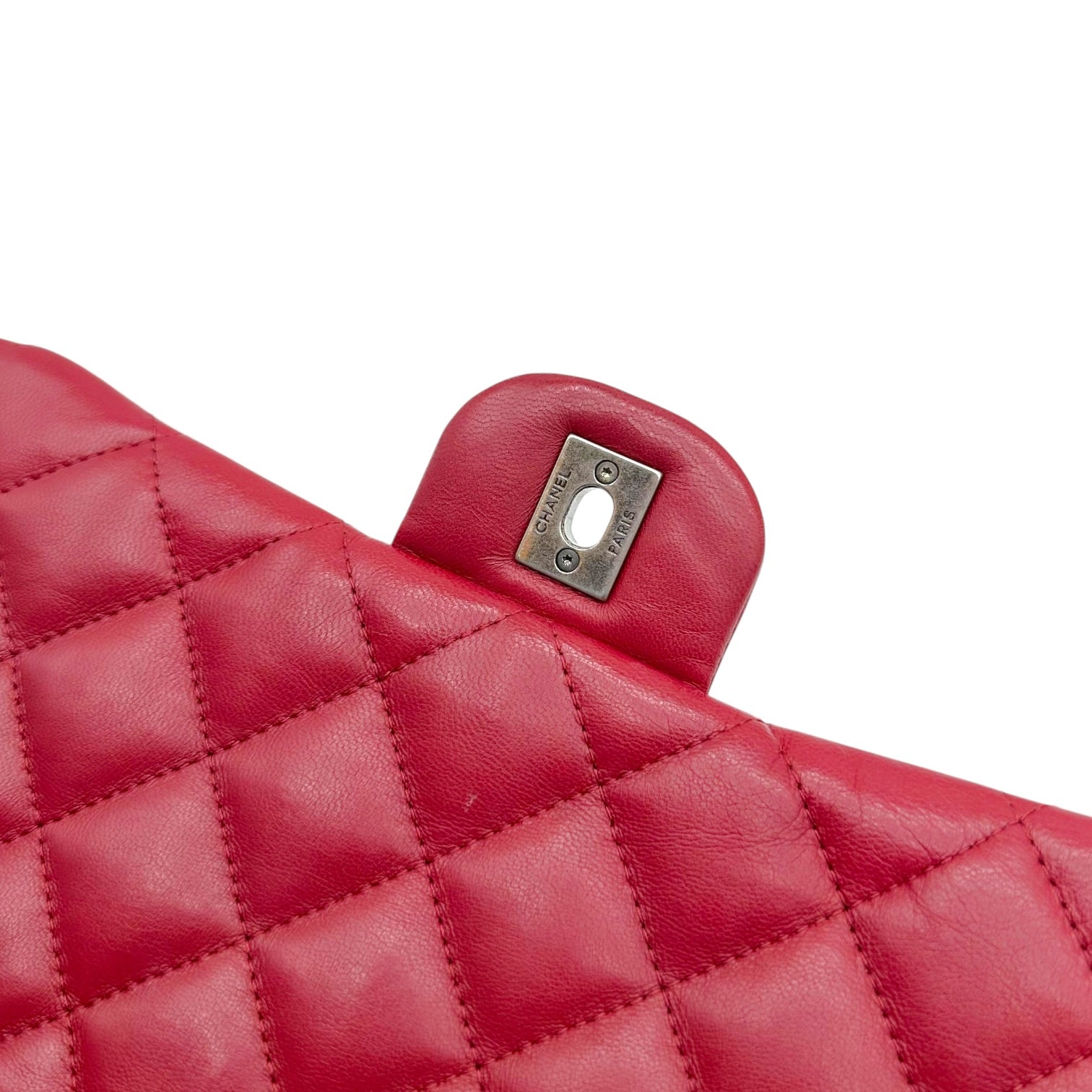 Chanel Burgundy Leather CC Flap Bag with American Flag Motif