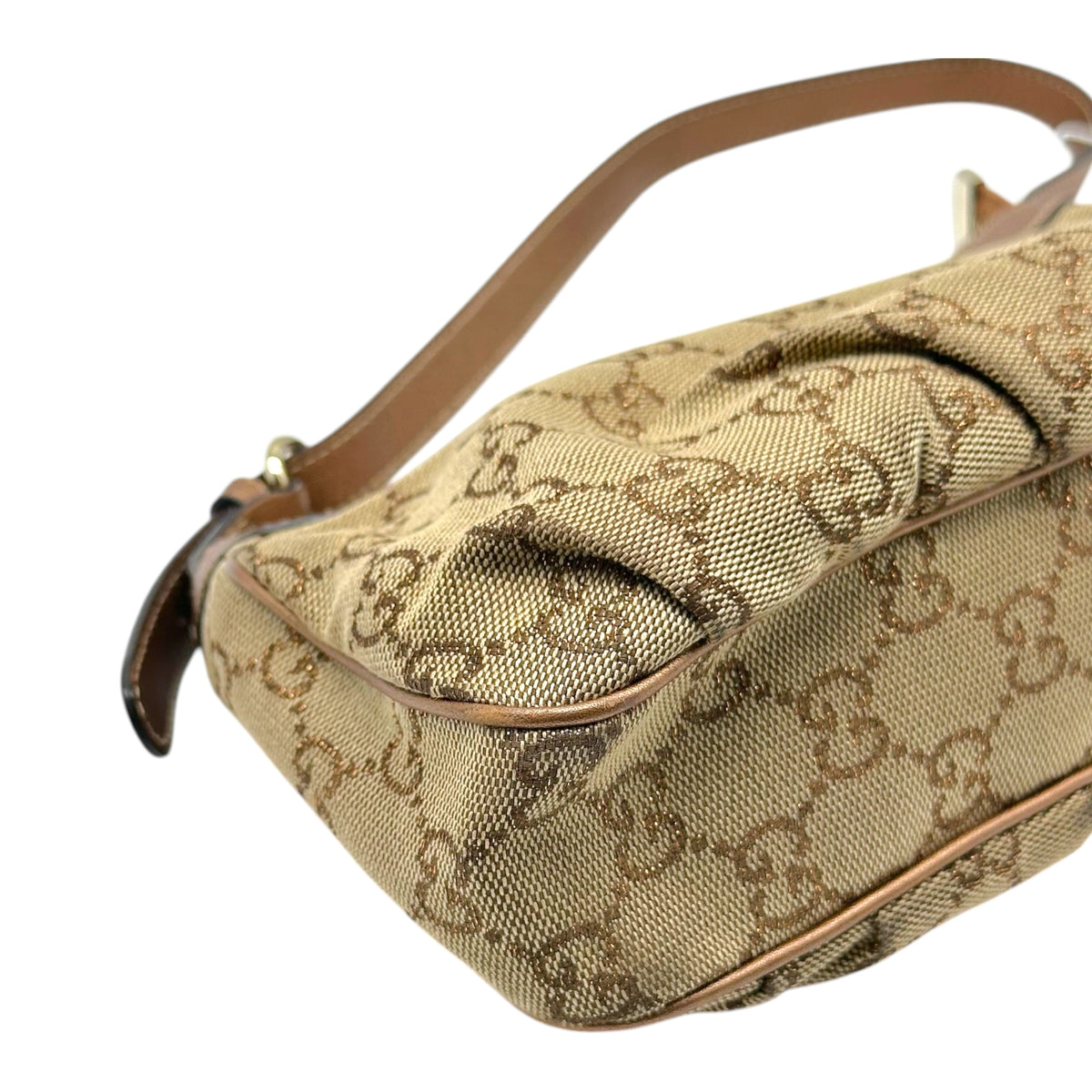 Gucci Bronze Metallic Monogram Pochette Bag