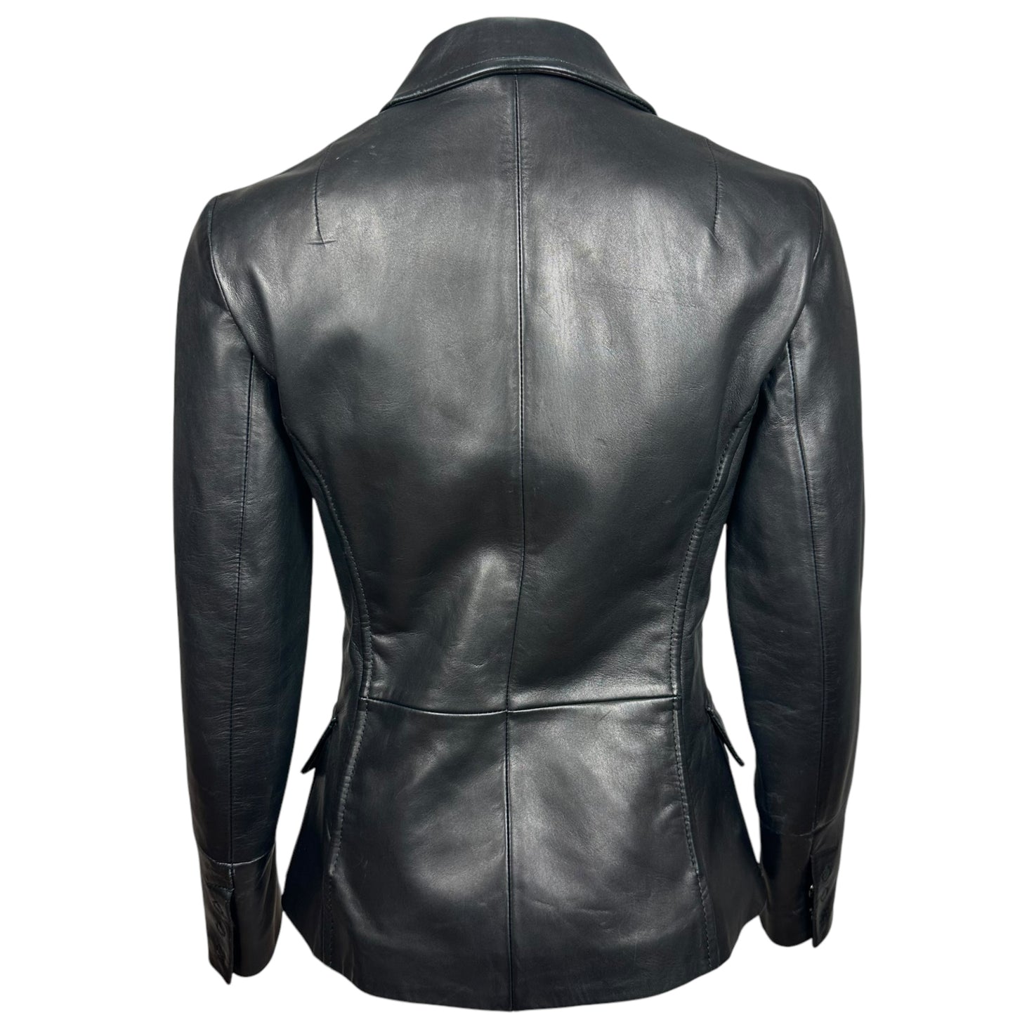 Dolce & Gabbana Pocket Black Leather Jacket