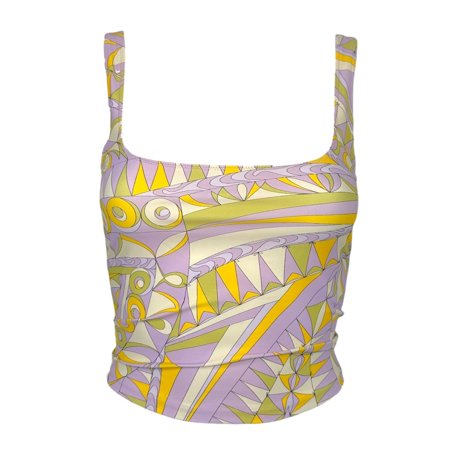 Emilio Pucci Purple Yellow & Green Printed Crop Tank NEW