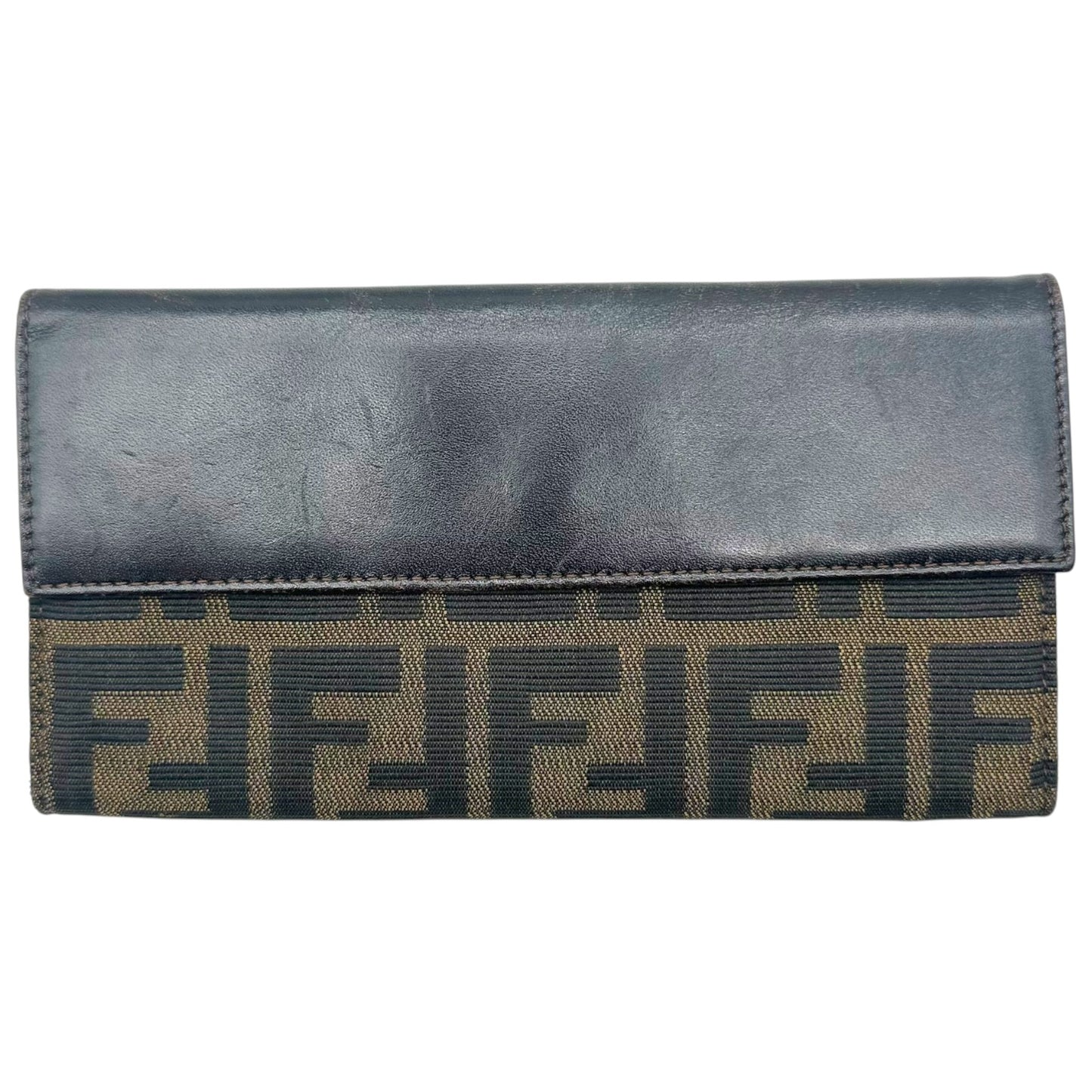 Fendi Long Bi-Fold Wallet Brown Zucca Monogram