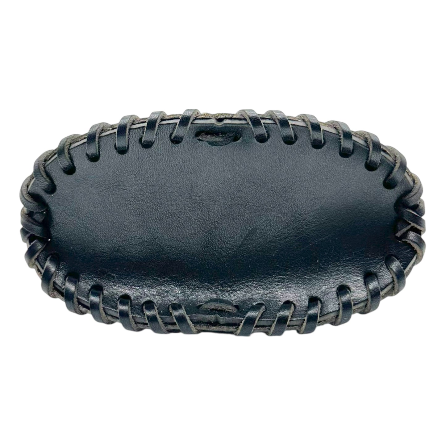 Valentino Garavani Black Lace Leather Applique Evening Bag