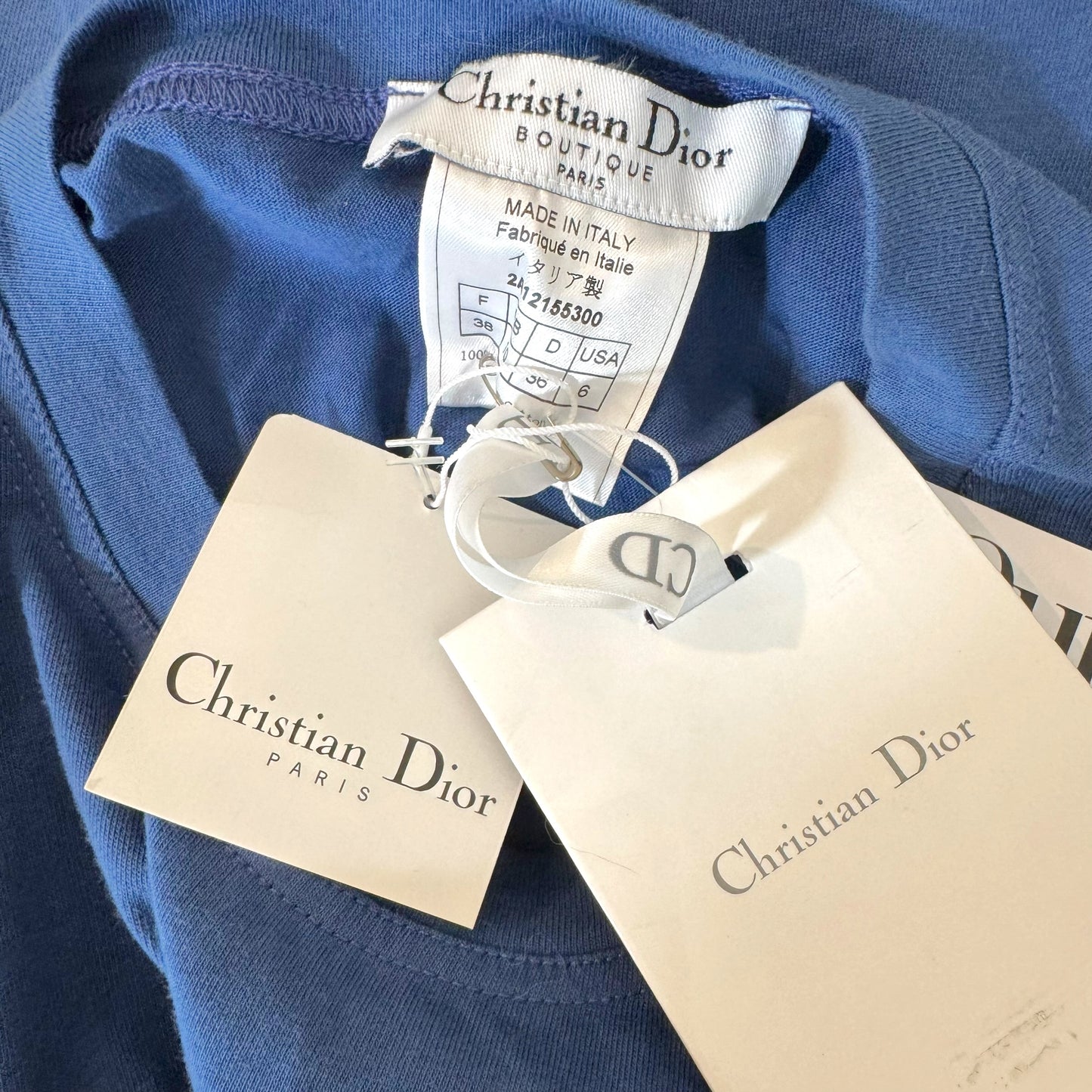 Christian Dior F/W 2002 Blue & Yellow J'Adore Dior Tank NEW
