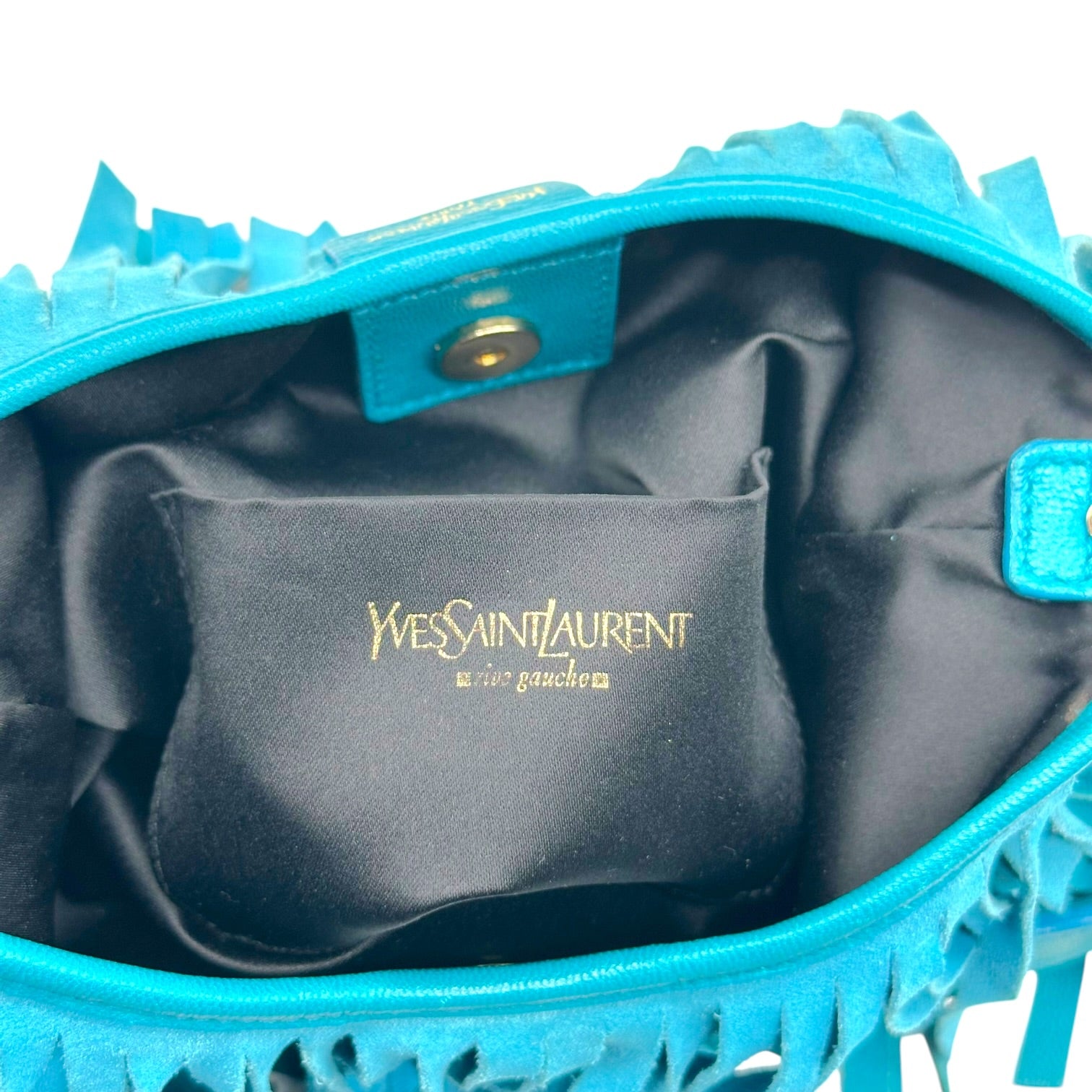 Yves Saint Laurent Turquoise Fringe Mini Bag