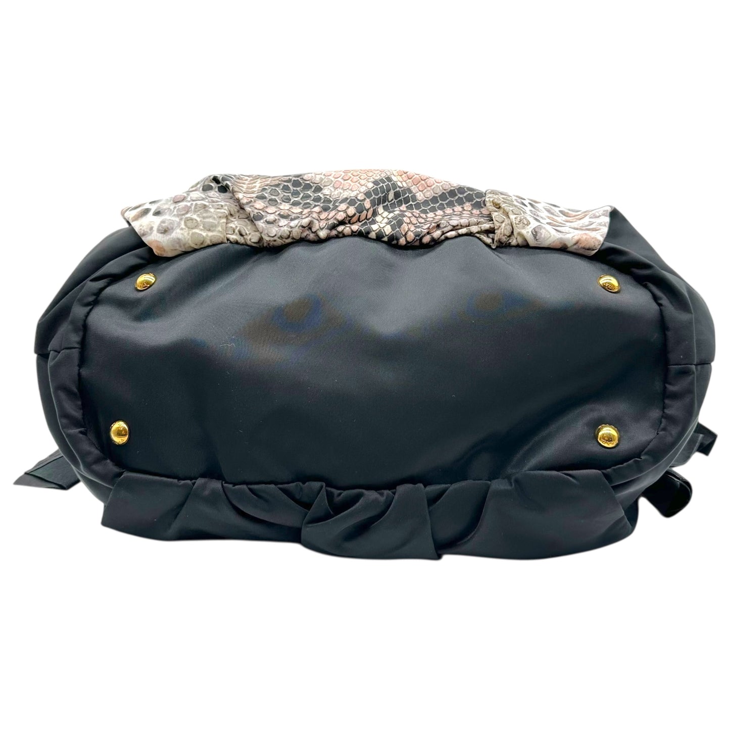 Prada Bucket Shoulder Bag Pink Black Nylon Python Print