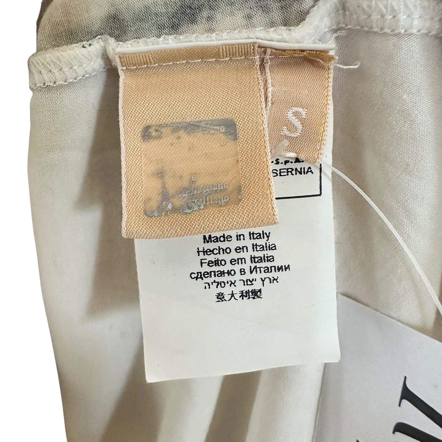Galliano 'Declaration of Independence' Off-Shoulder Graphic Tank