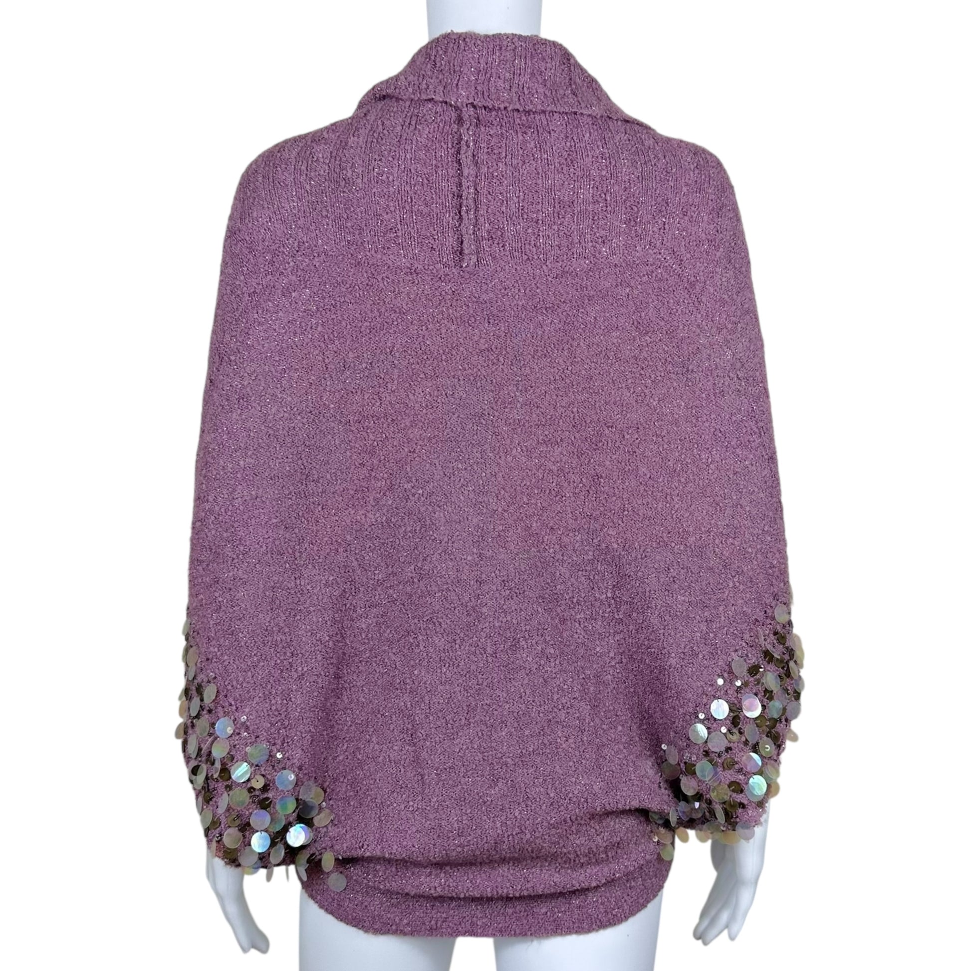 Galliano Purple Knit Shrug Cardigan With Sequin Embellishments