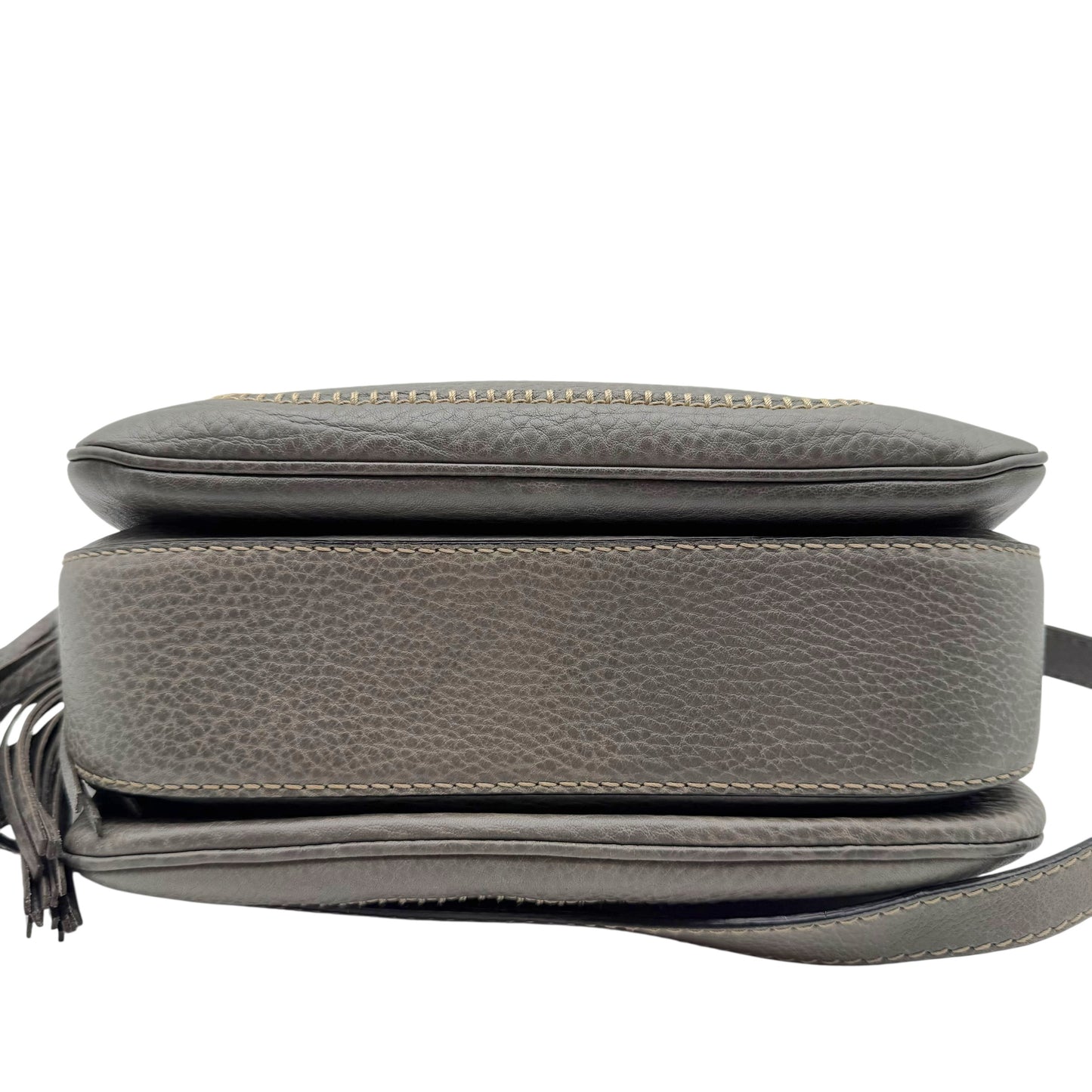 Gucci Gray Leather Bamboo Top Handle 2-Way Bag