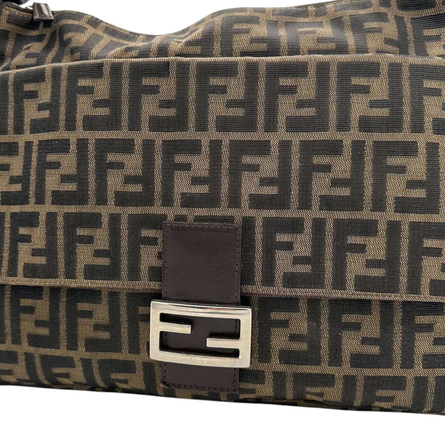 Fendi Brown Zucca Monogram XL Mama Baguette Bag - Outfit Repeater