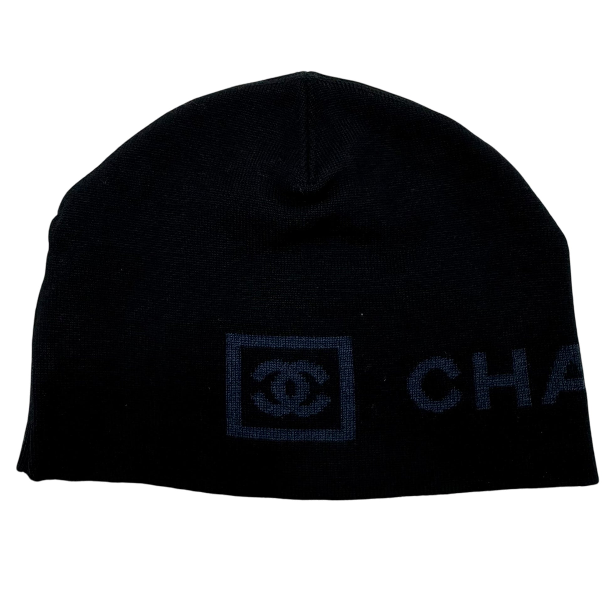 Chanel Sport Blue & Black Logo Winter Hat - Outfit Repeater