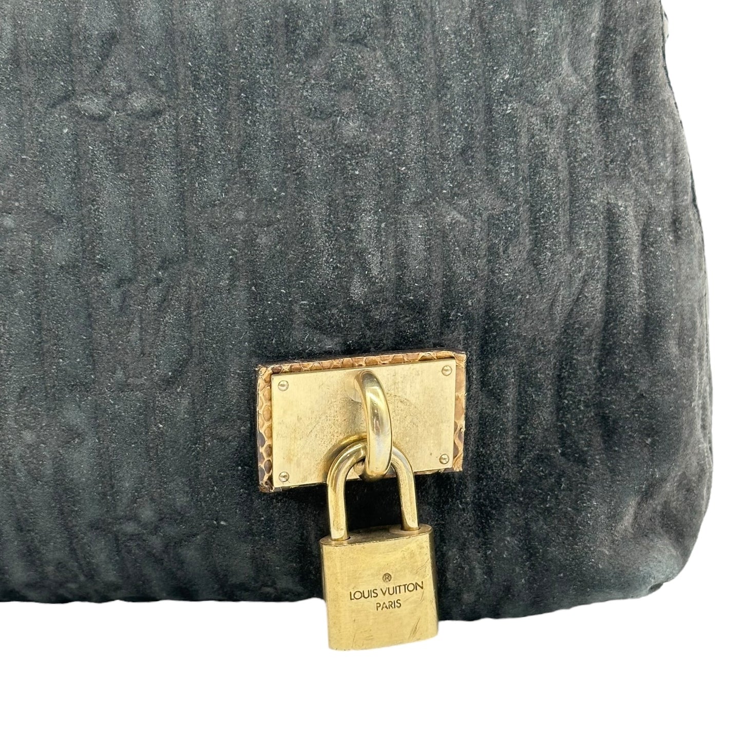 Louis Vuitton Whisper PM Python & Gray Suede Shoulder Bag