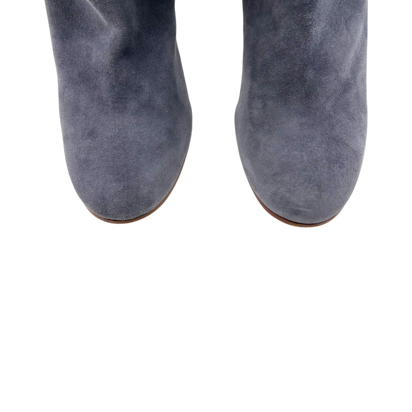 Chloe Slate Blue Suede Wedge Wrap Boots