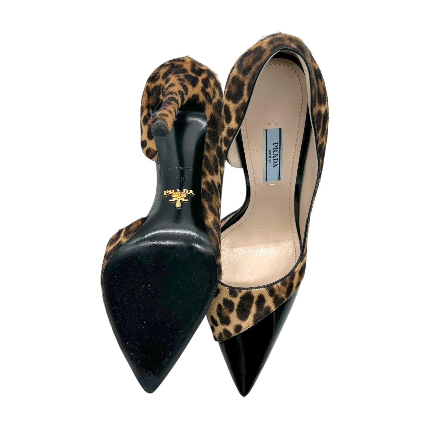 Prada Leopard Print Ponyhair Heels