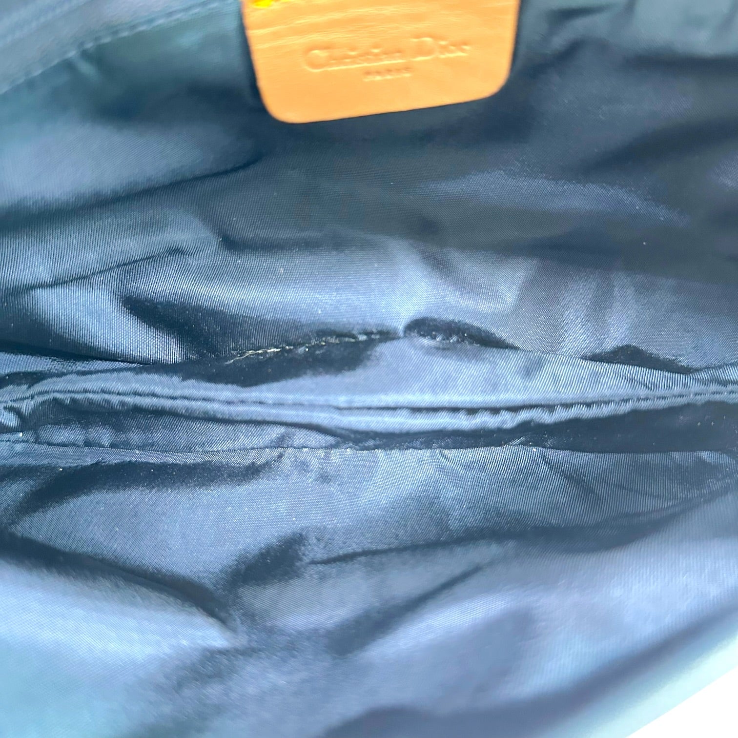 Christian Dior Denim Tan Leather Double Saddle Bag