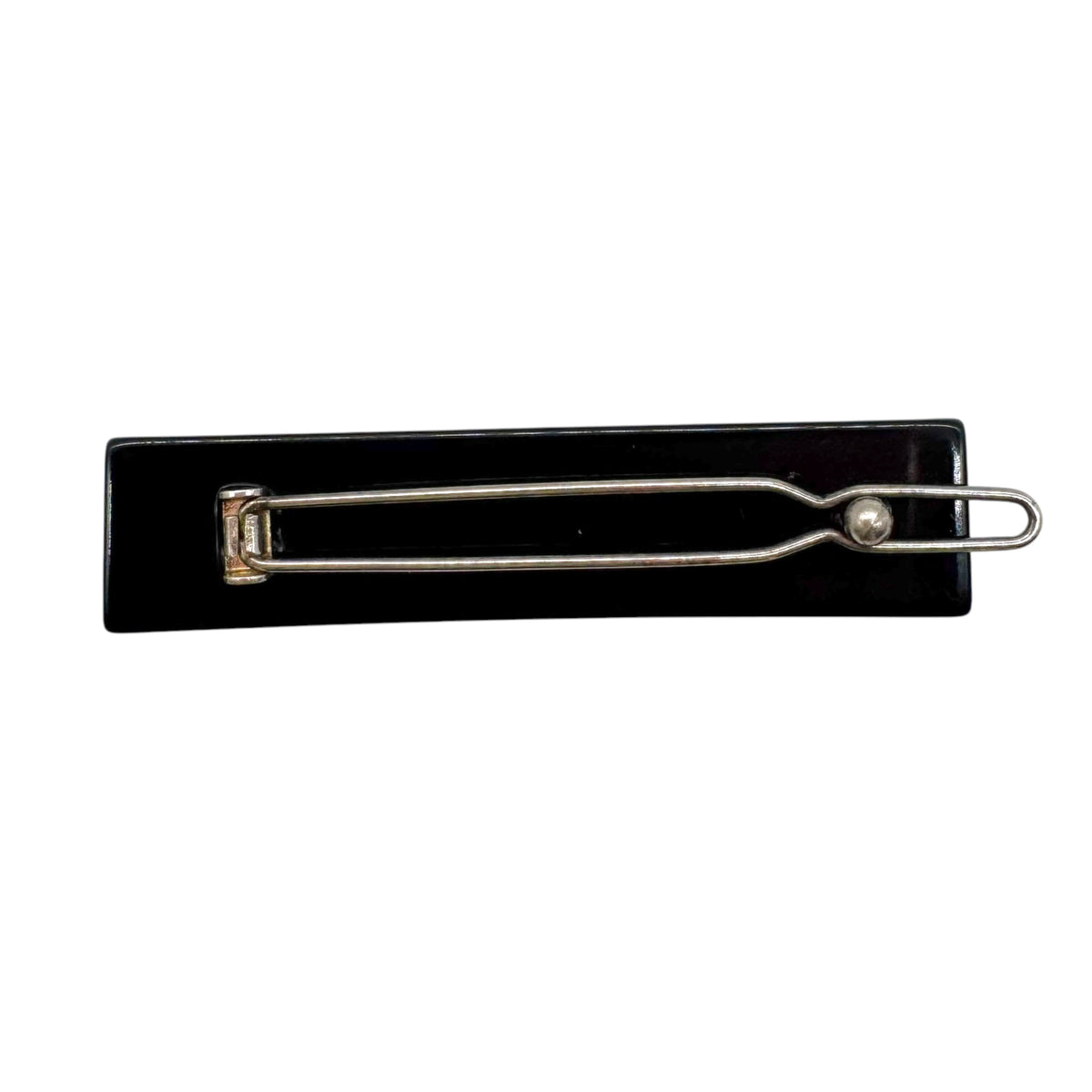Christian Dior Black Red Crystal Logo Barrette Hair Pin