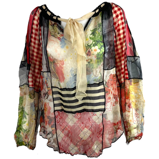 Jean Paul Gaultier Patchwork Patterned Blouse