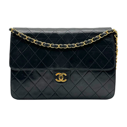 Chanel Black Lambskin Small Snap Flap Bag 1996-98