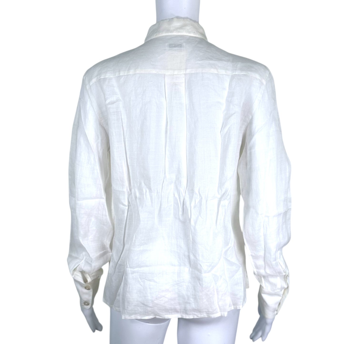Chanel 90's White Linen Button Down Blouse