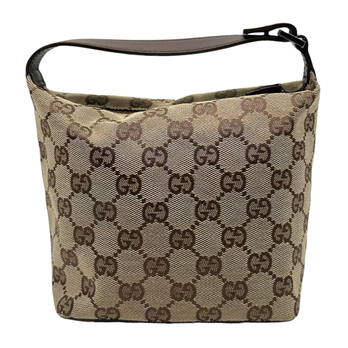 Gucci Small Top Handle Pochette Bag Tan Brown Monogram