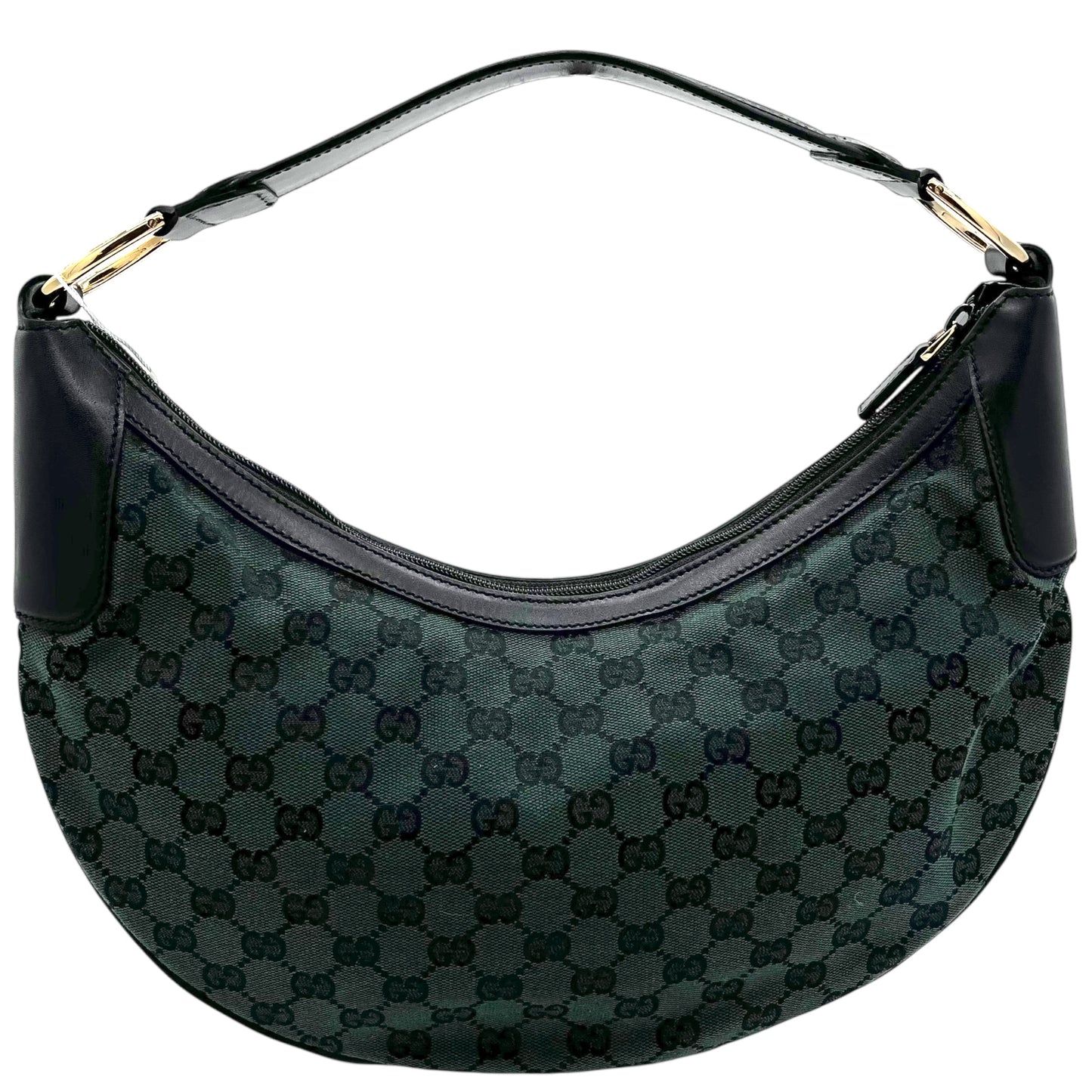 Gucci Forest Green Monogram Crescent Shoulder Bag