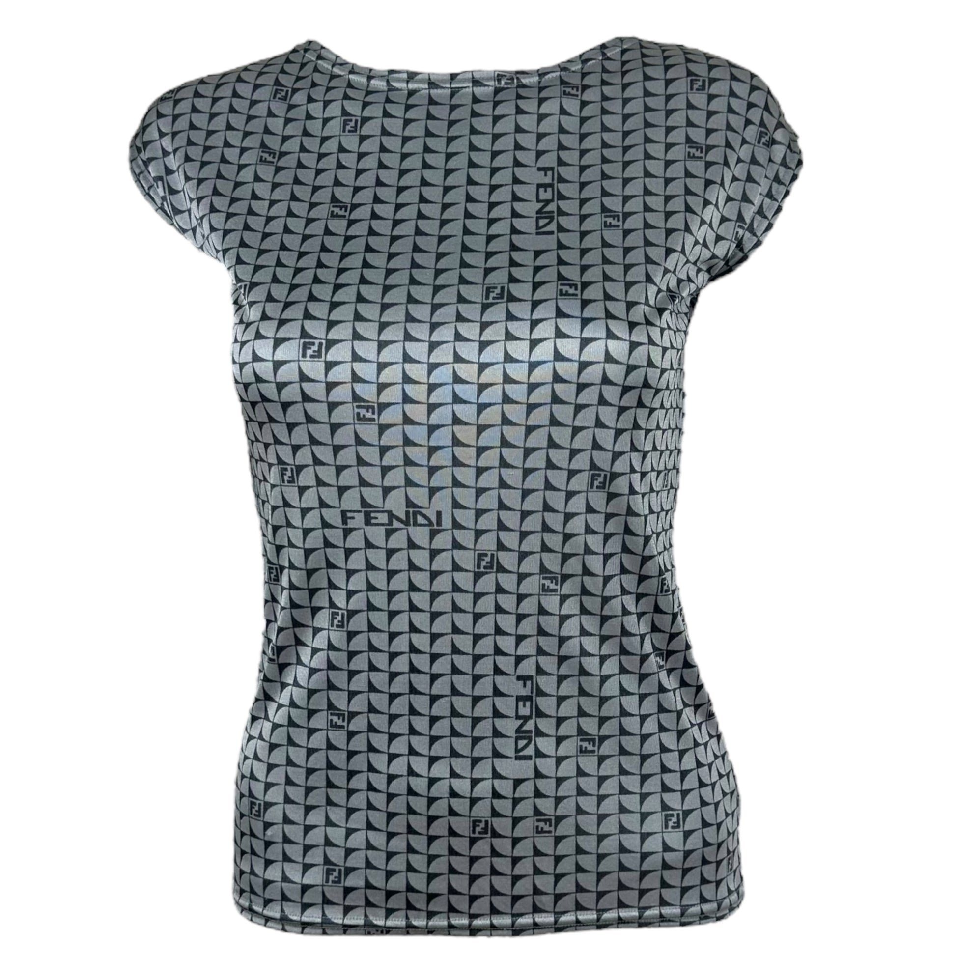 Fendi Light Gray Monogram T-Shirt - Outfit Repeater