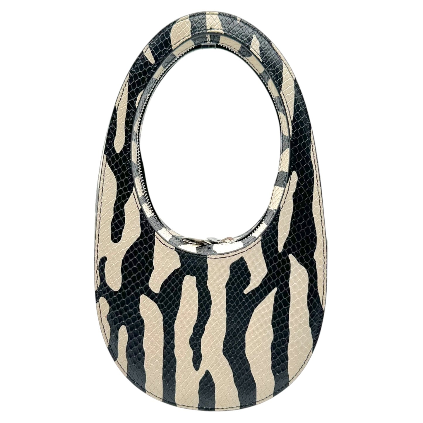 Coperni Zebra Print Snakeskin Embossed Leather Mini Swipe Bag
