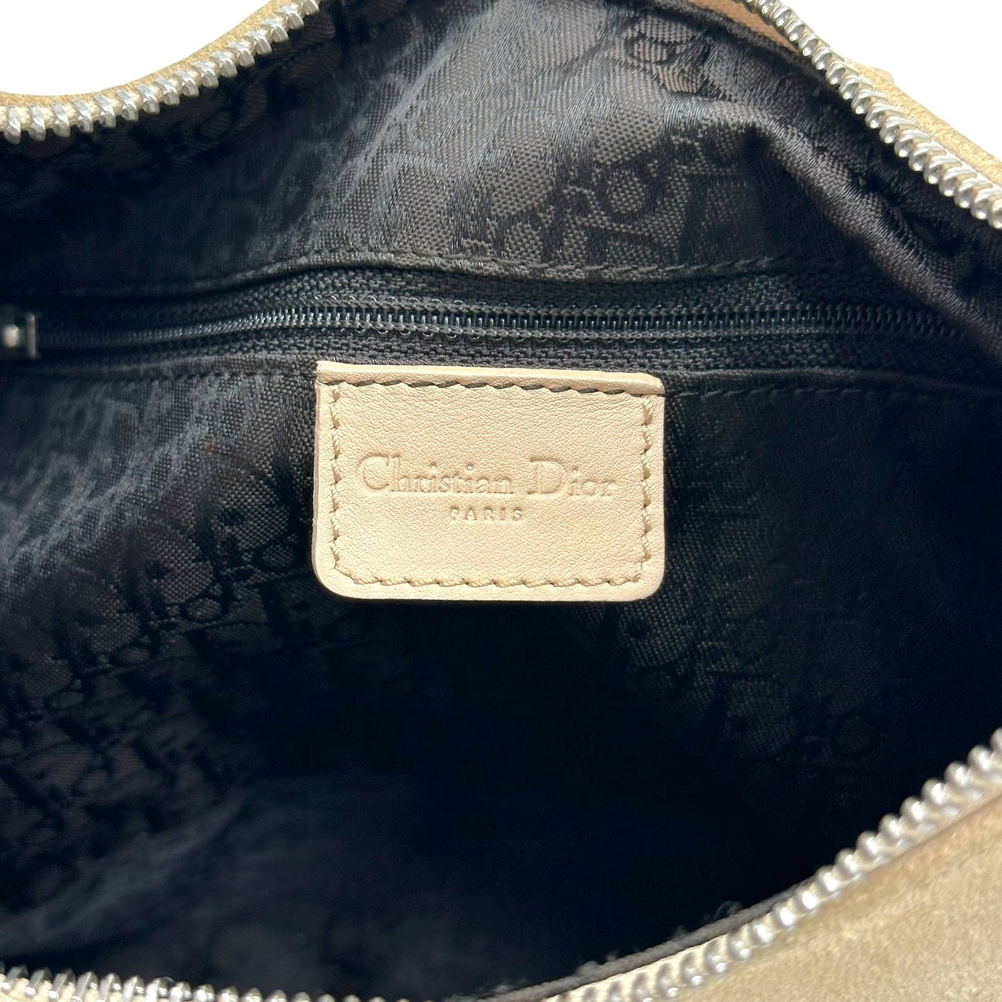 Christian Dior Tan Suede Lace Up Shoulder Bag