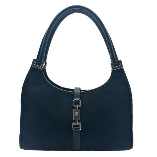 Gucci Black & Silver Monogram Canvas Mini Jackie Bag