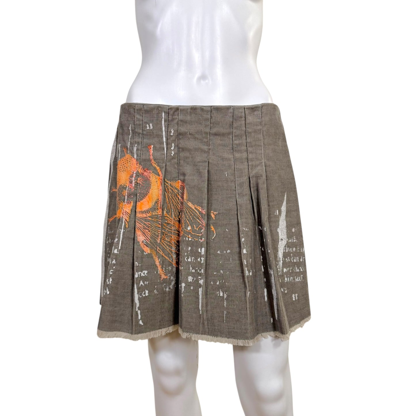 Just Cavalli Roberto Cavalli Gray Corduroy Printed Mini Skirt - Outfit Repeater