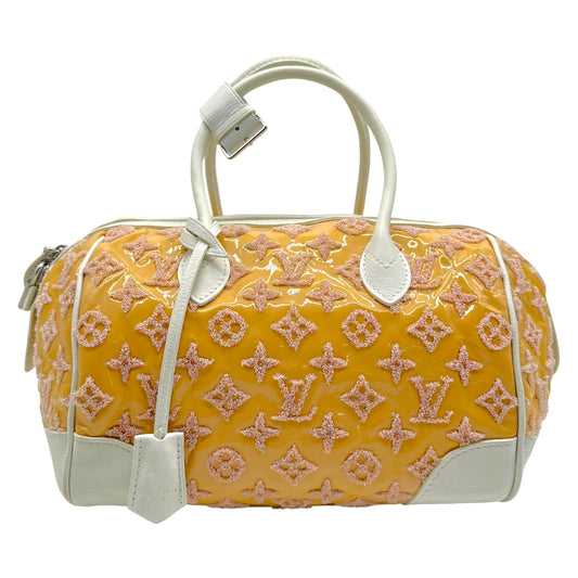 Louis Vuitton Yellow Leather & Terry Monogram Round Speedy 30 Bag