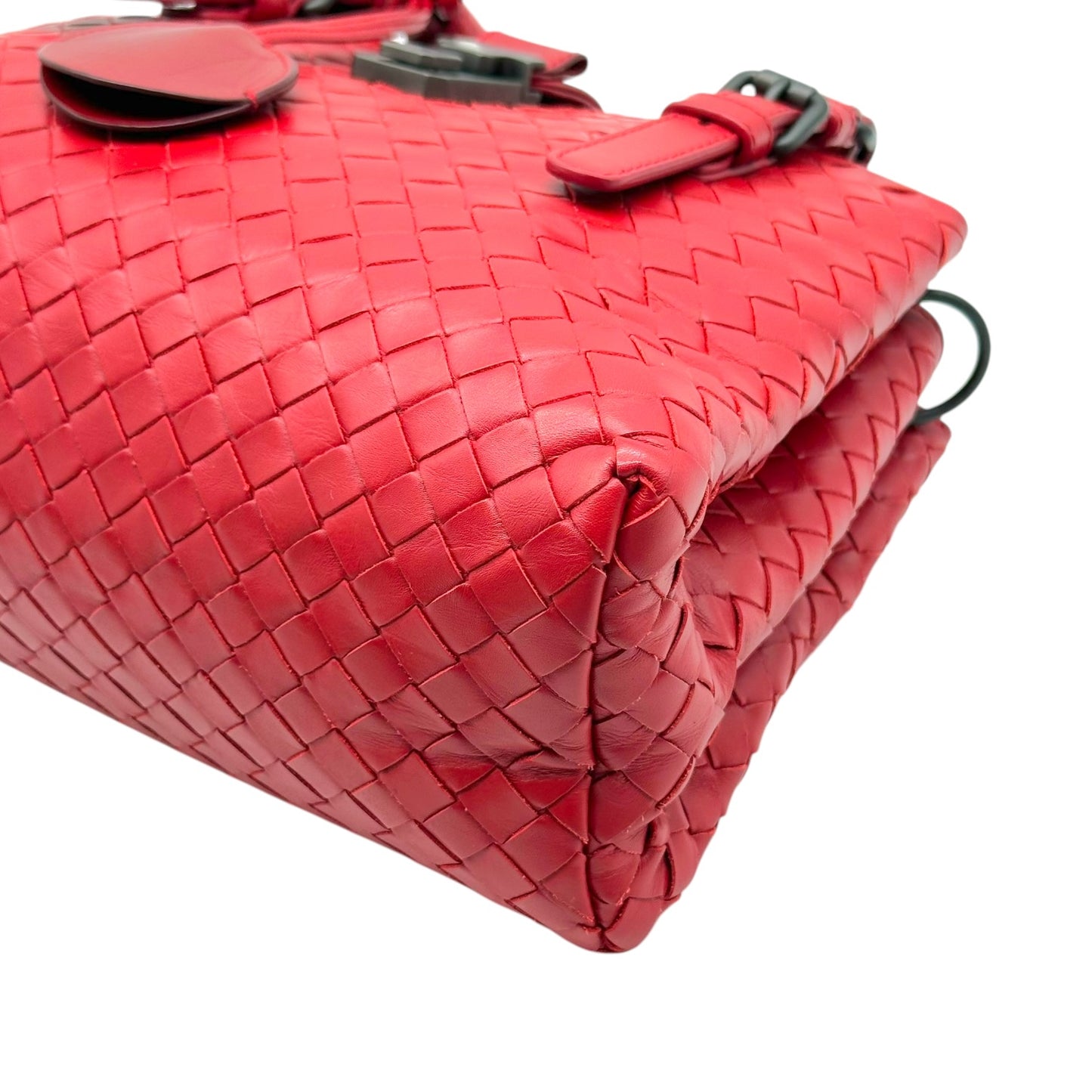Bottega Veneta Red Intrecciato Leather Baby Roma Bag