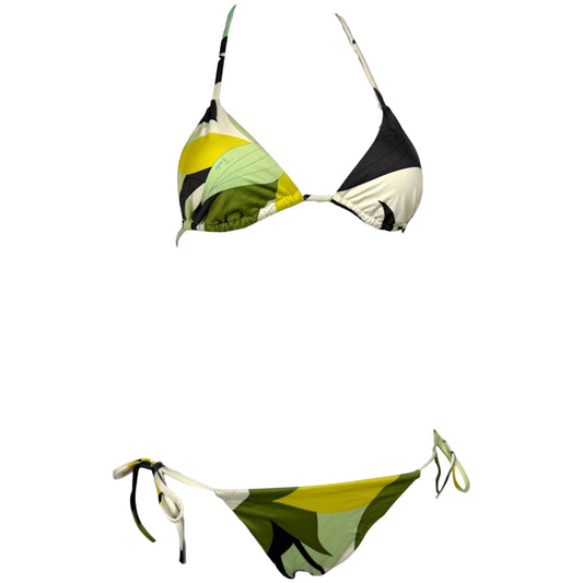 Emilio Pucci Green & Gray Printed Bikini Set