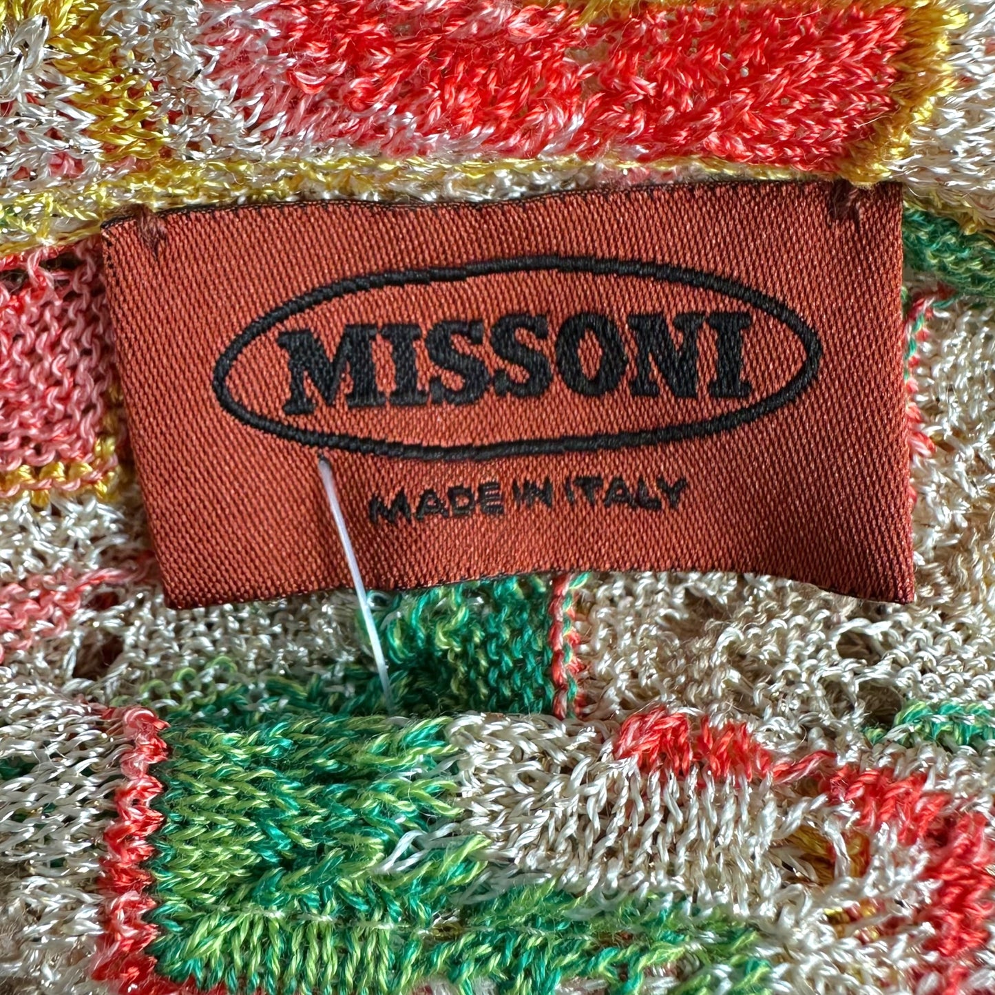 Missoni Multicolor Metallic Chevron Knit Poncho