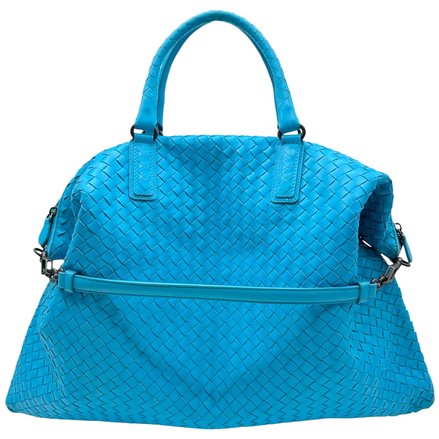 Bottega Veneta Turquoise Leather Convertible Maxi Tote Bag
