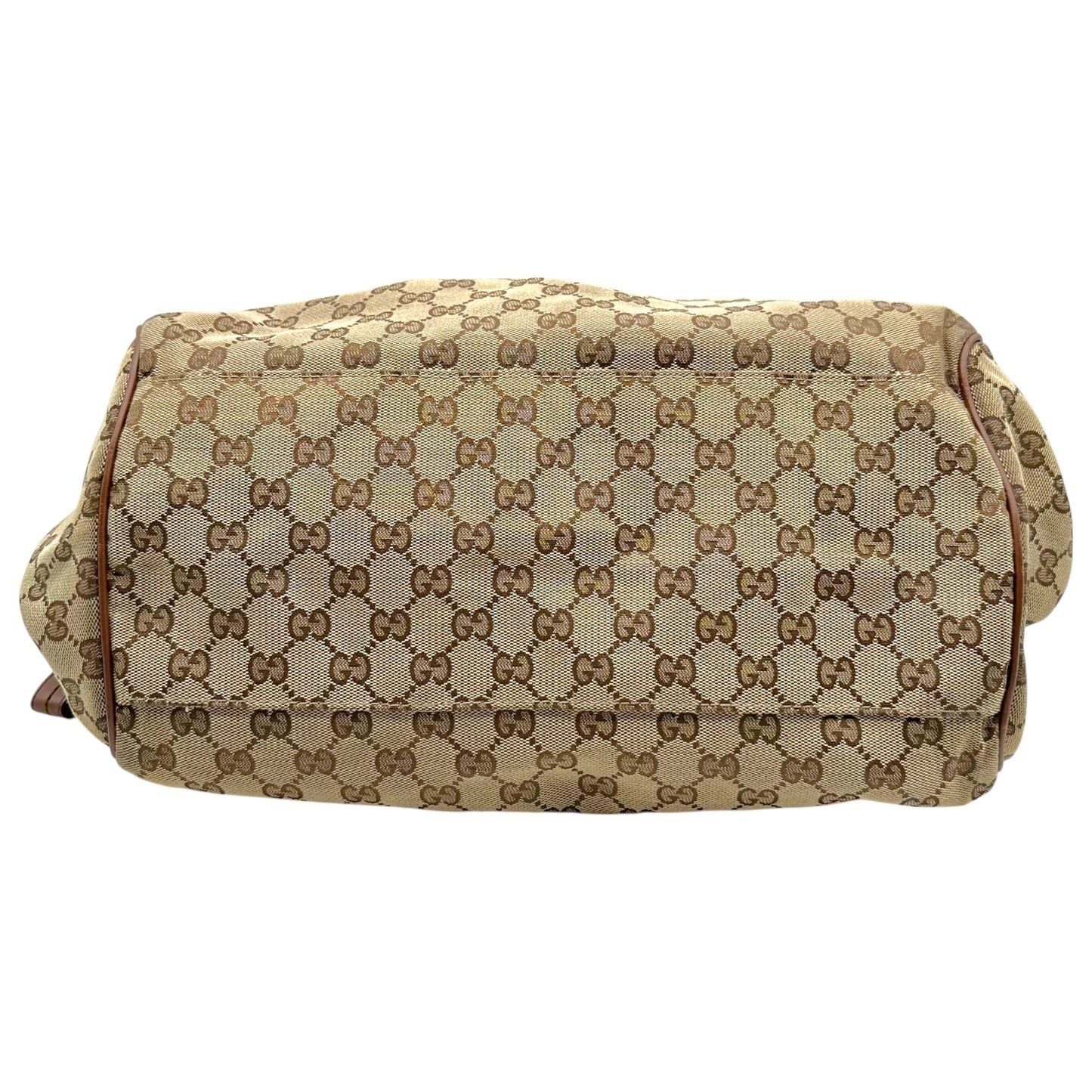 Gucci Tan Monogram & Brown Leather Sukey 2-Way Bag