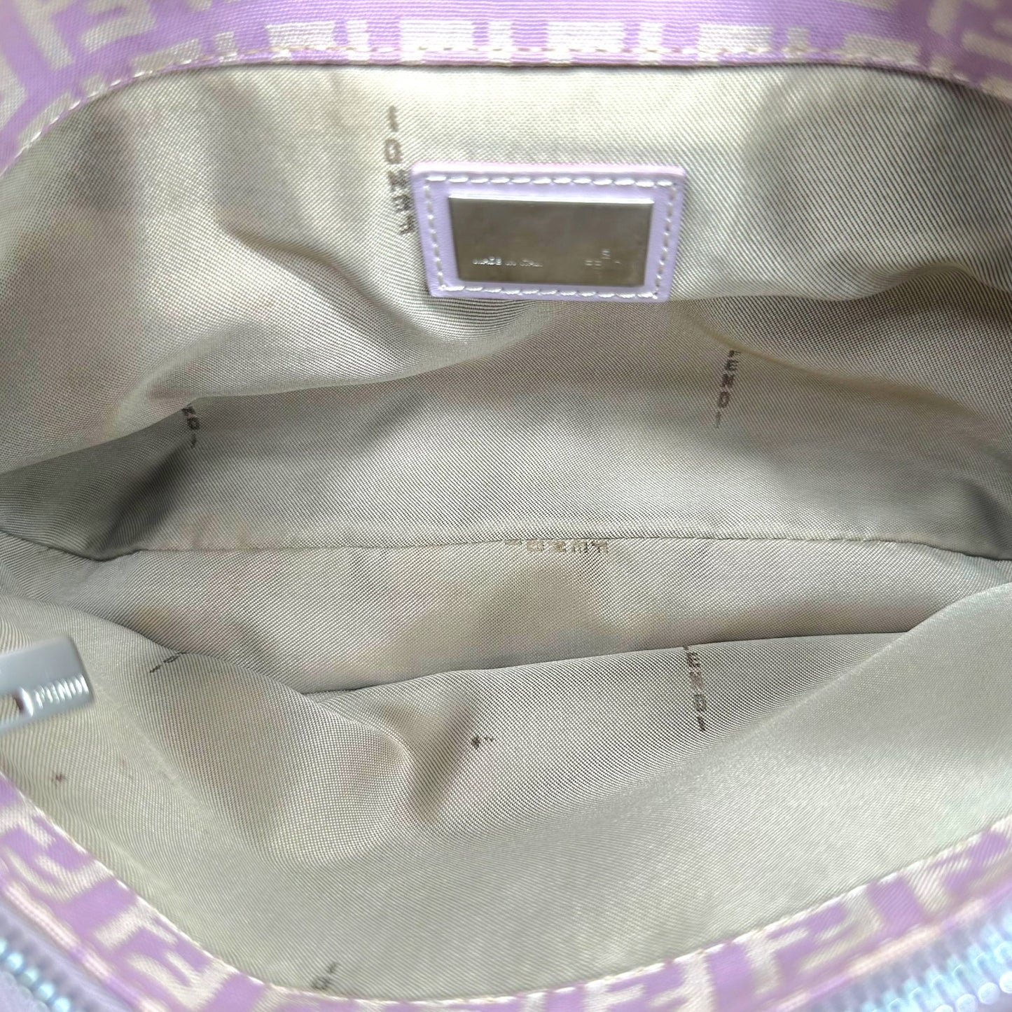 Fendi Lavender Zucchino Monogram Shoulder Baguette Bag