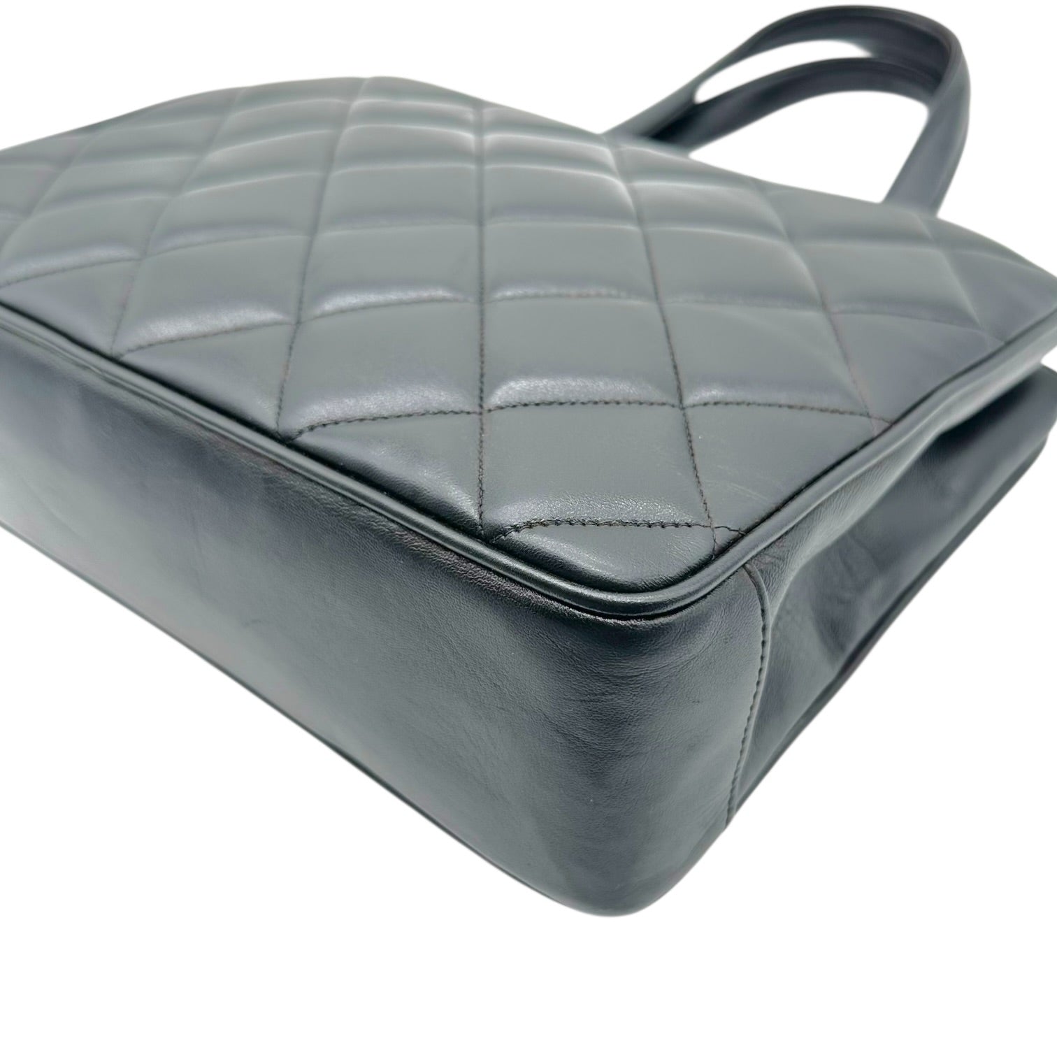 Chanel Black Matelasse Lambskin Handbag with Gold CC Clasp