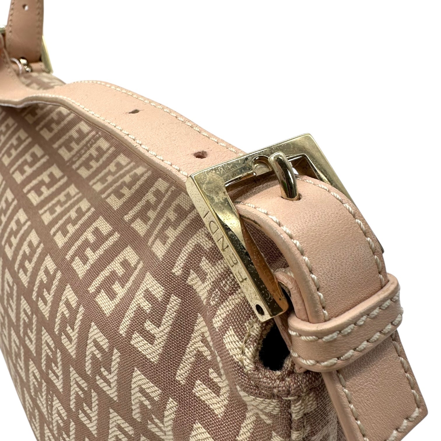 Fendi Pink Zucchino Monogram Foldover Baguette Bag - Outfit Repeater