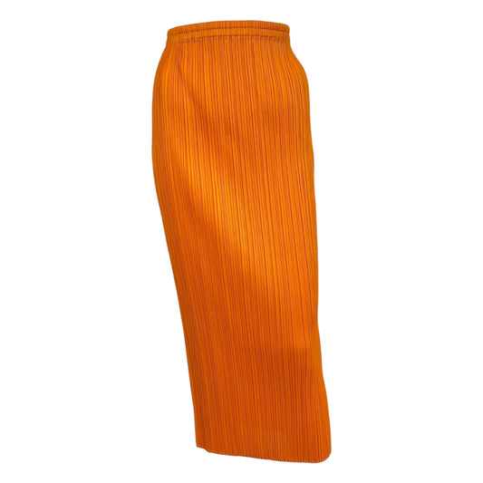 Issey Miyake Pleats Please Orange Pleated Maxi Skirt