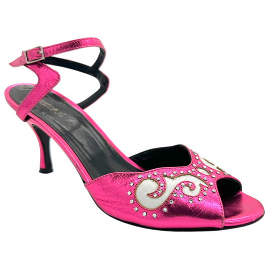 Just Cavalli Roberto Cavalli Pink Western Inspired Kitten Heels - Outfit Repeater