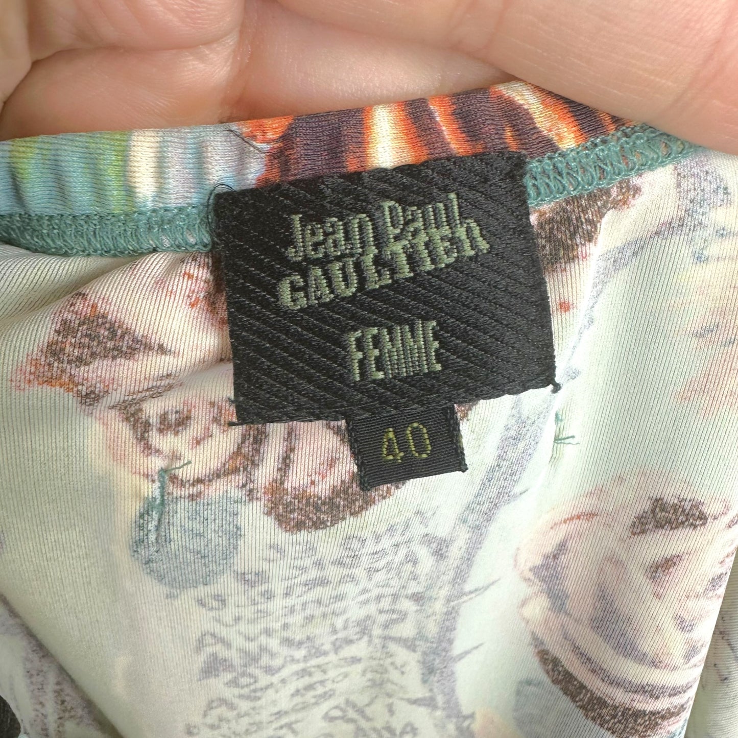 Jean Paul Gaultier Multicolor Tattoo Print Maxi Skirt