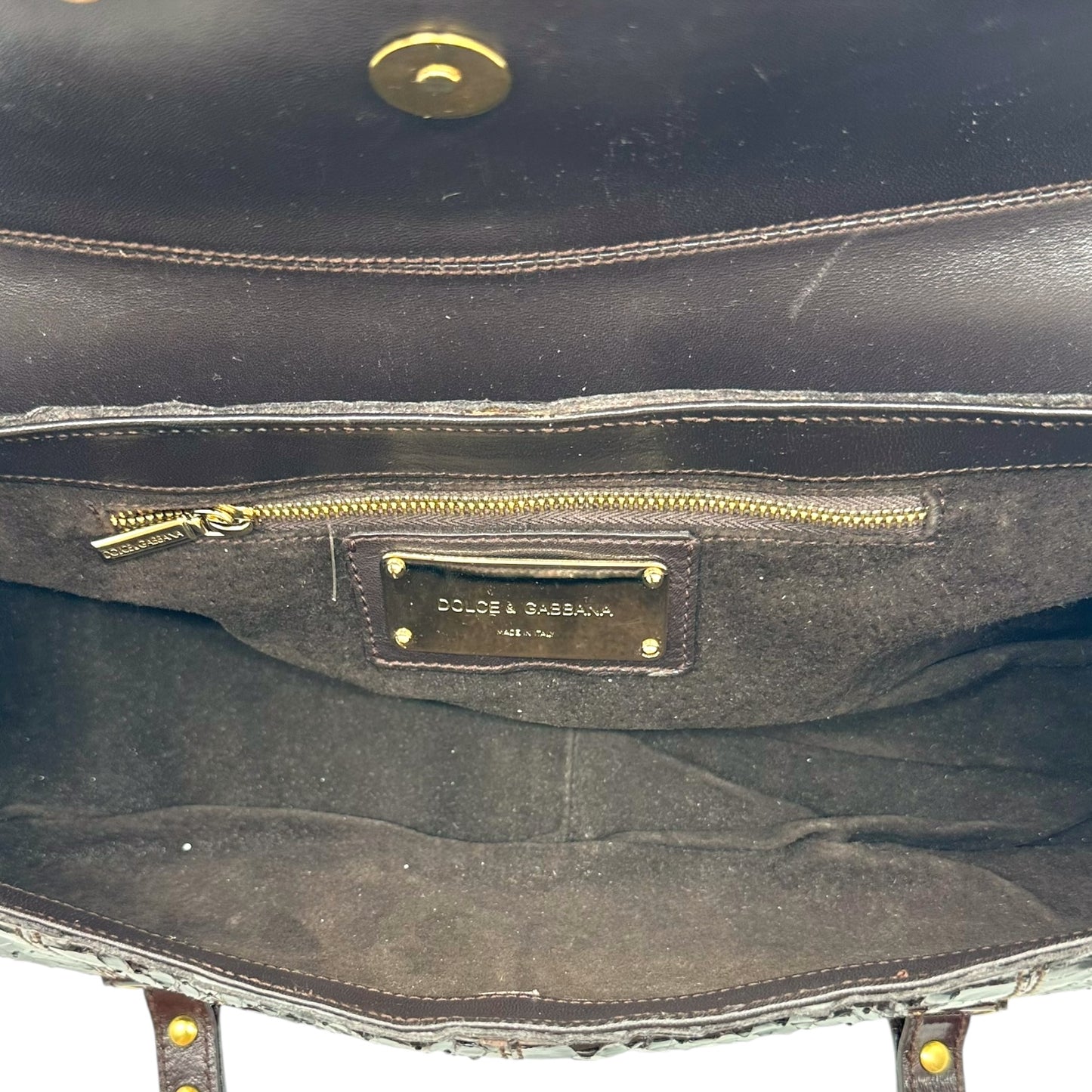 Dolce & Gabbana Brown Python East West Shoulder Bag