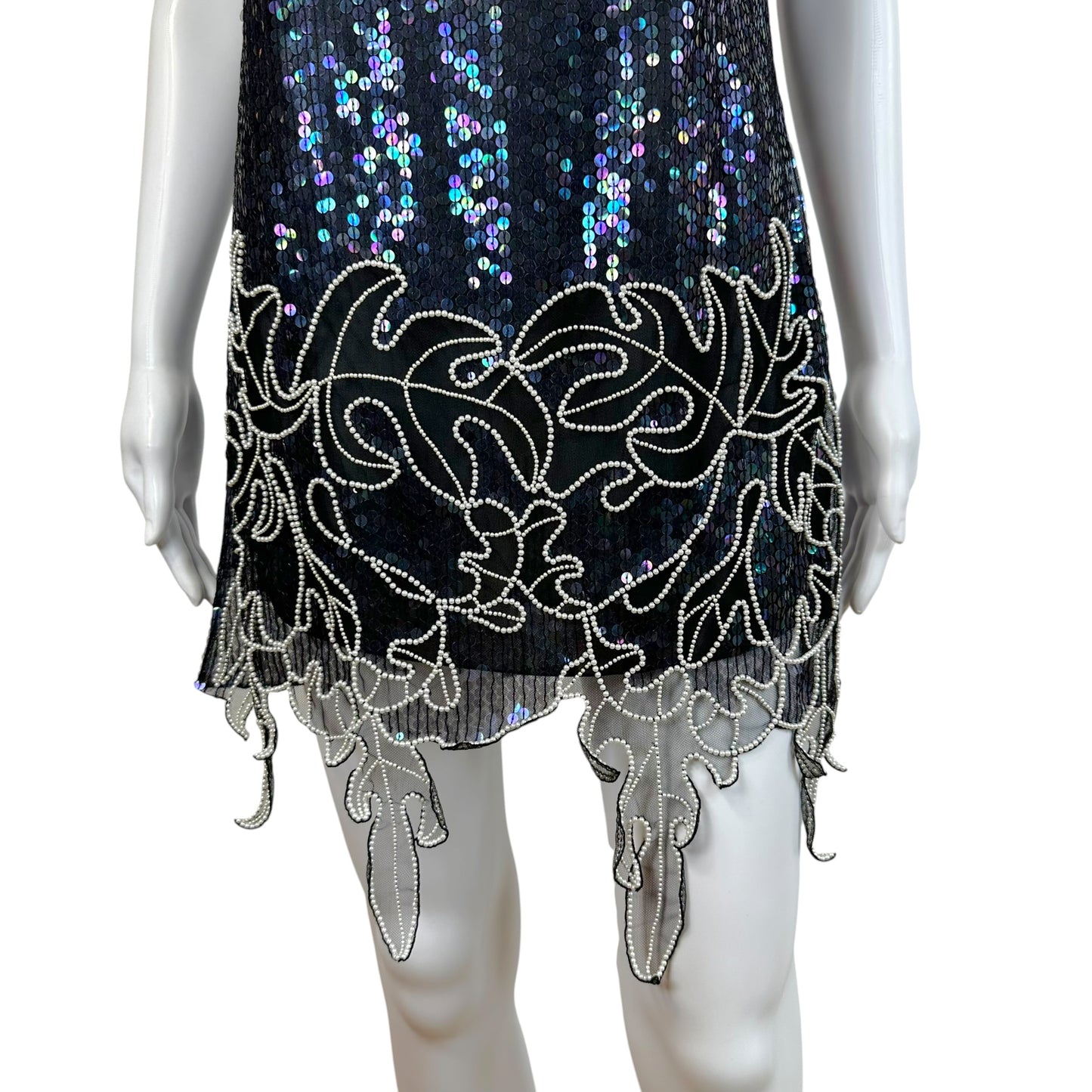 Dsquared2 Silver Sequin Crystal Mini Dress Spaghetti Straps