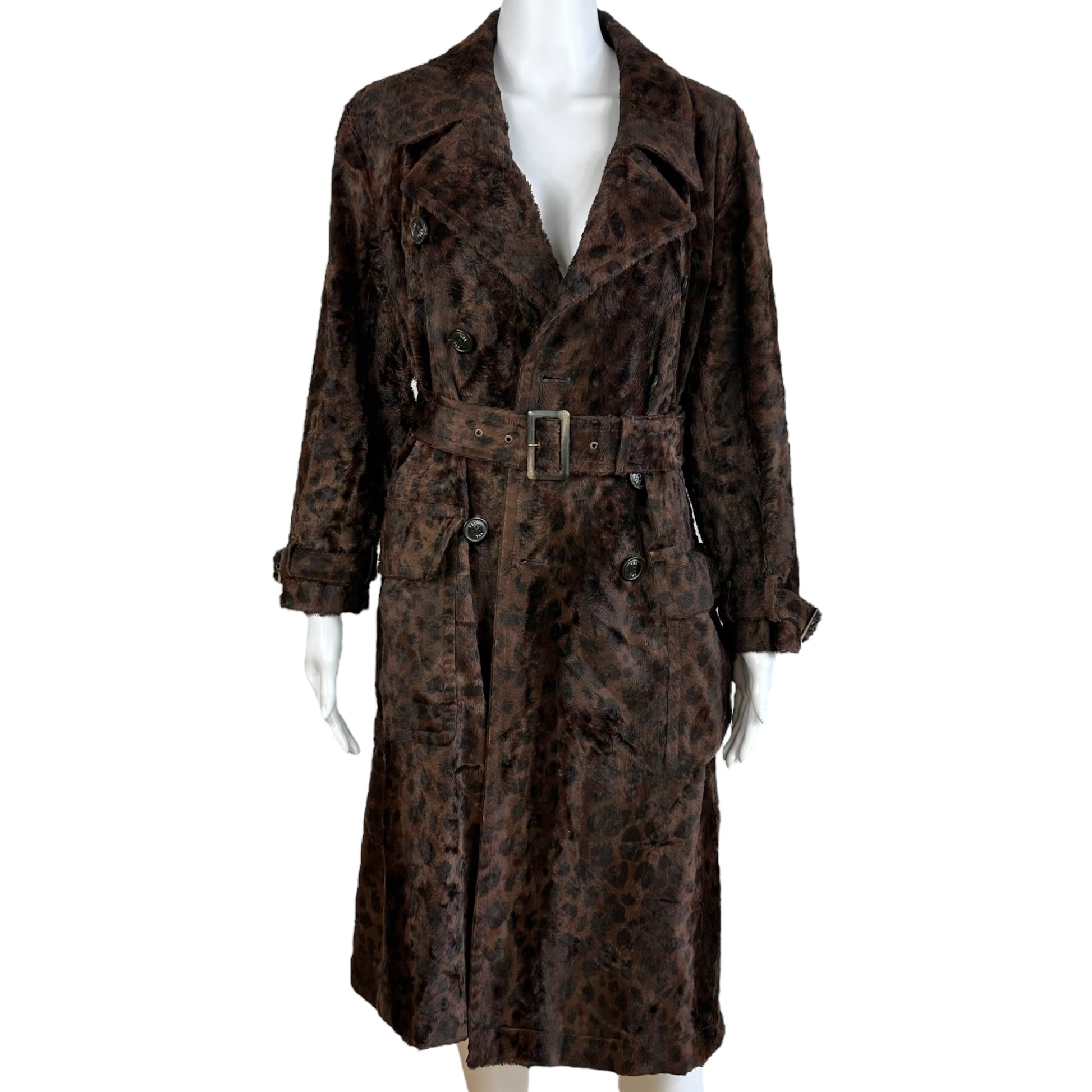 Yves Saint Laurent Faux Fur Leopard Trench Coat - Outfit Repeater