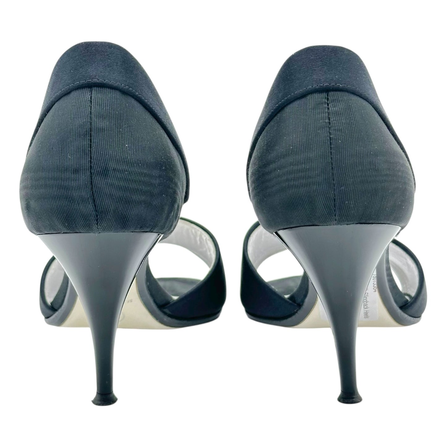 Chanel Tuxedo Black Silk Slingback Heels
