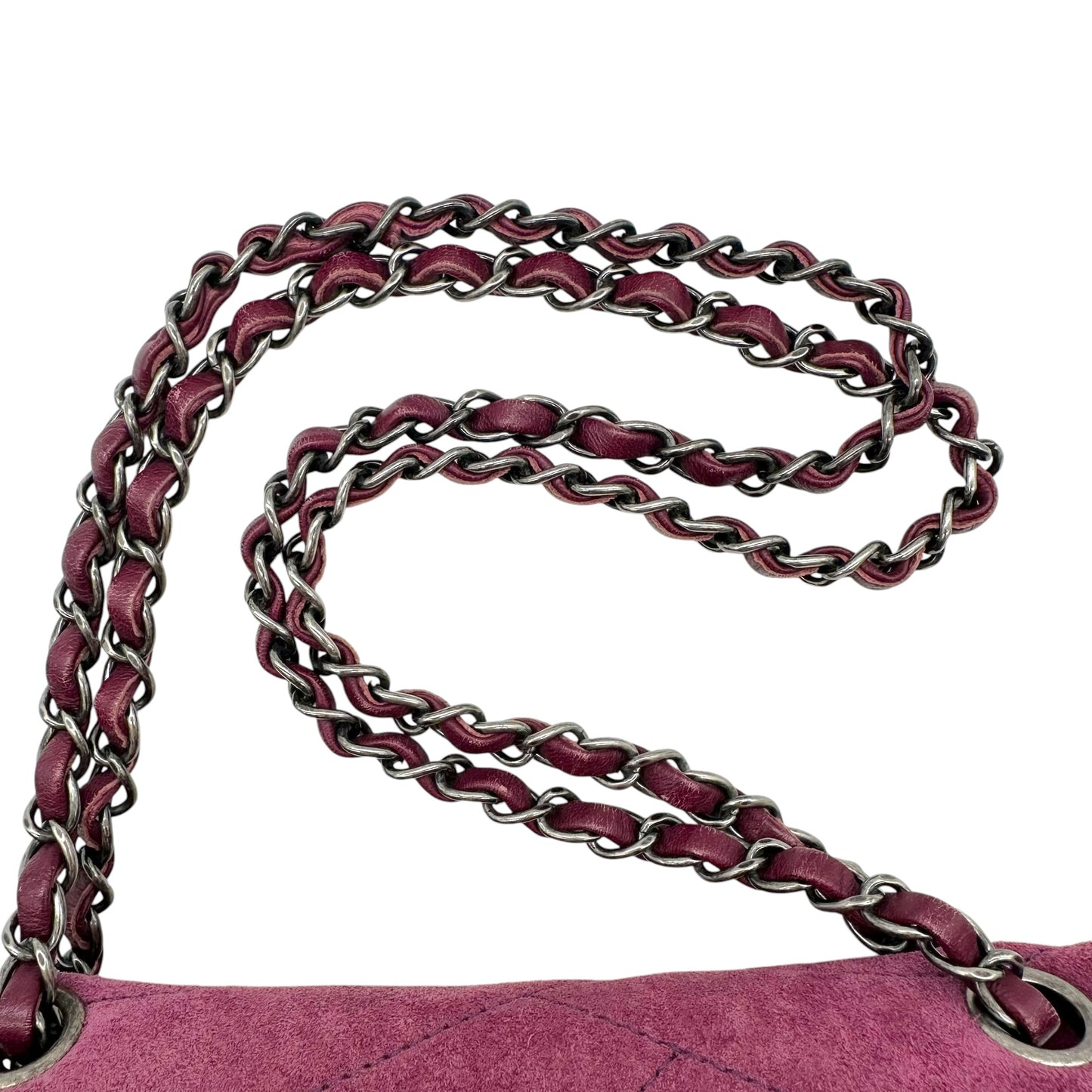 Chanel Small Flap Shoulder Bag Purple Suede Leather