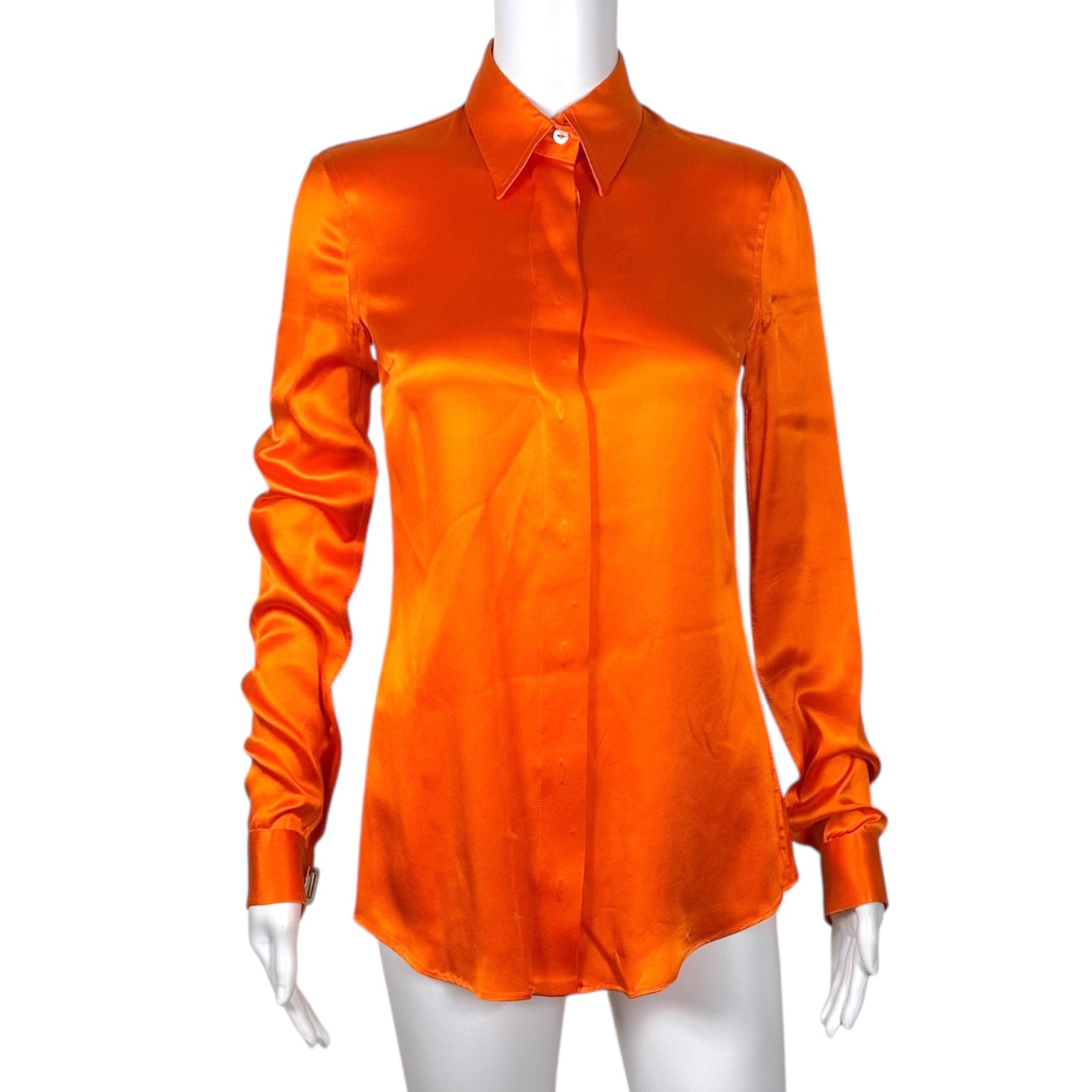 Dolce & Gabbana Bright Orange Button Up Blouse