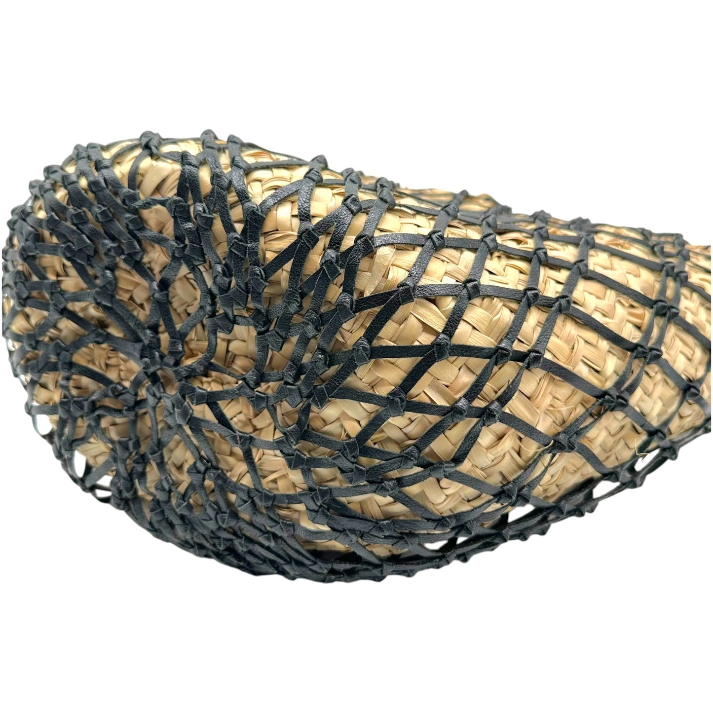Dolce & Gabbana Raffia Black Leather Beach Handbag Tote