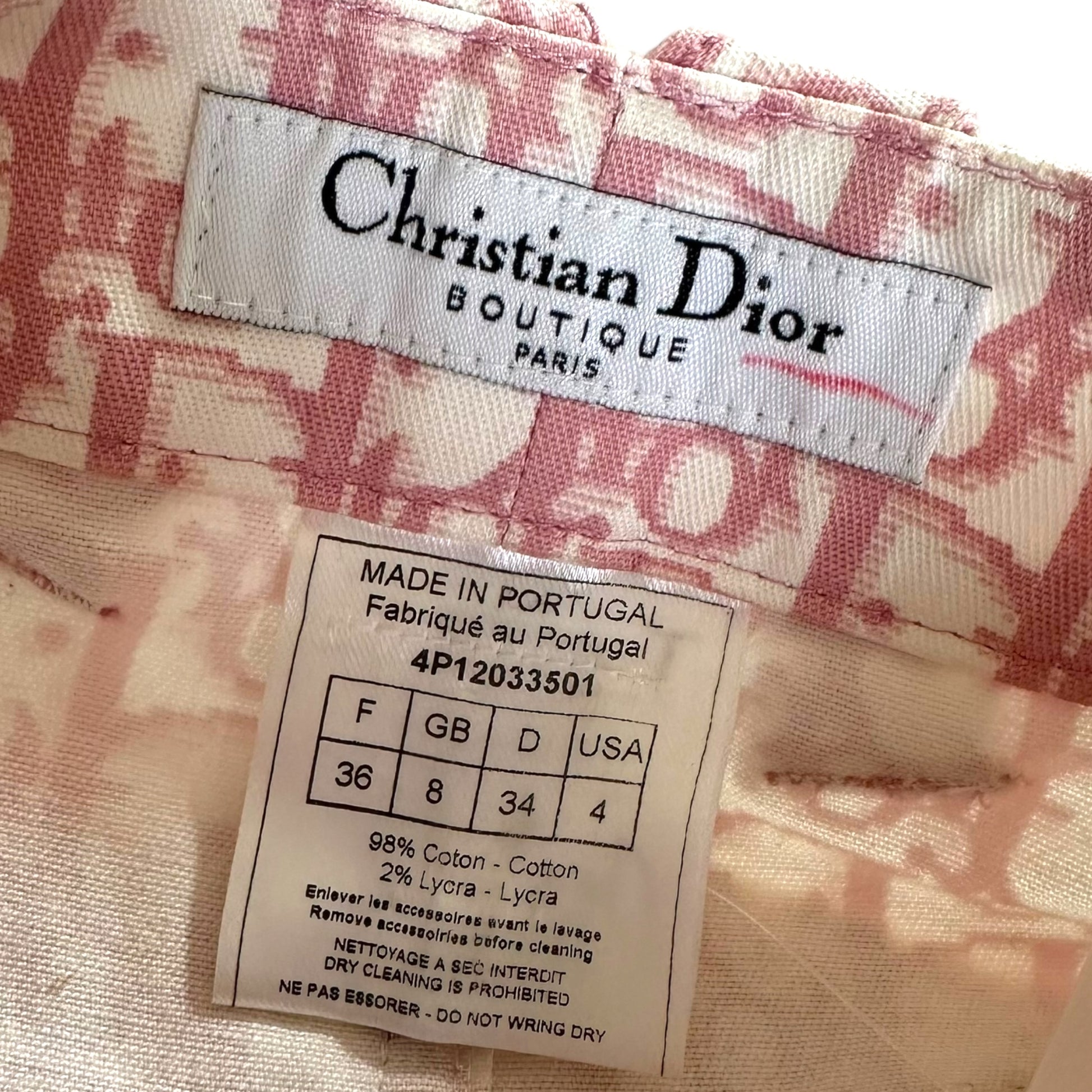 Christian Dior S/S 2004 Pink Trotter Monogram Midi Skirt - Outfit Repeater