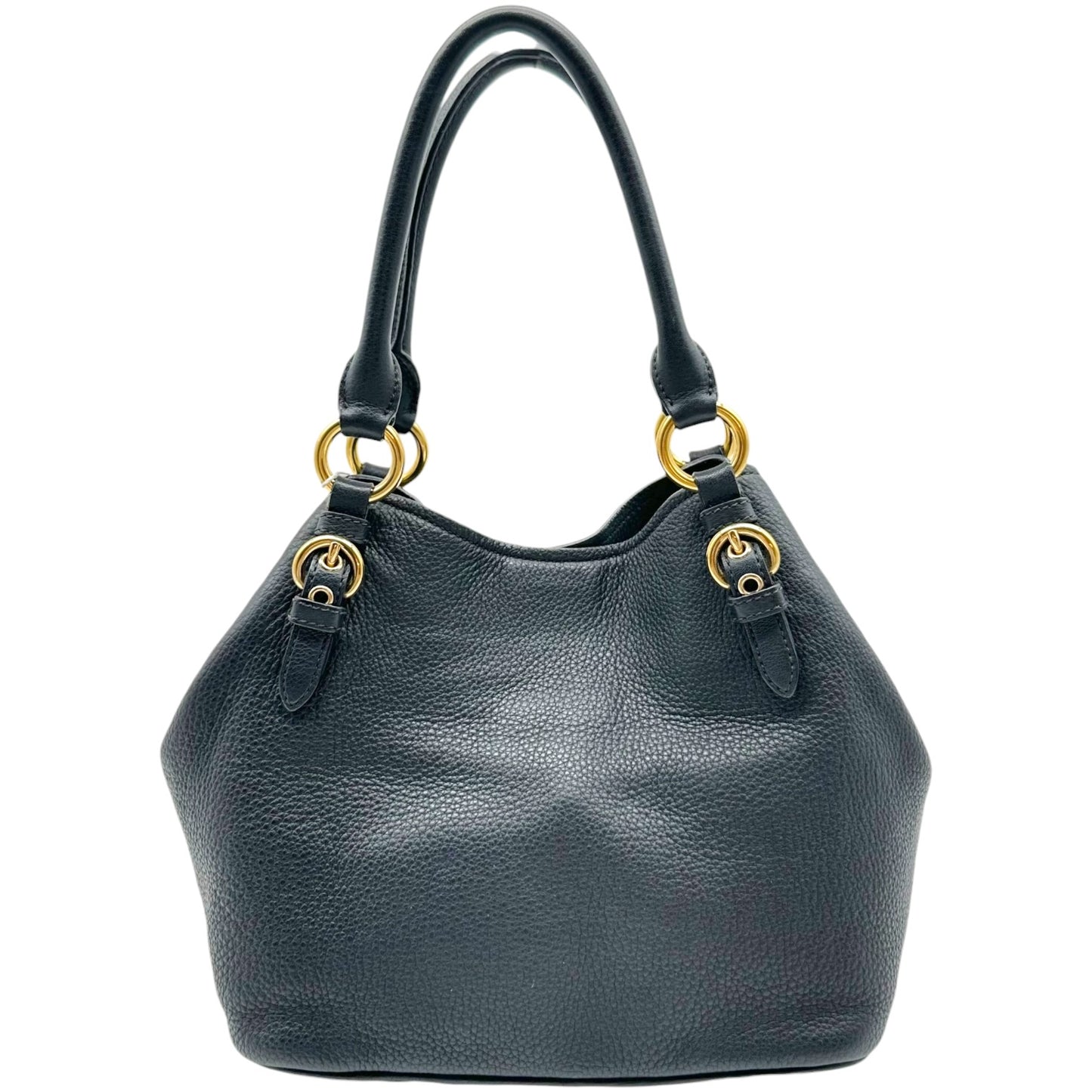Miu Miu Black Gold Leather Top Handle Bag